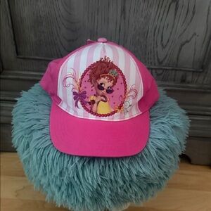 “Tag Bent “ Pink Striped Cap with Cartoon Character! NWT!
